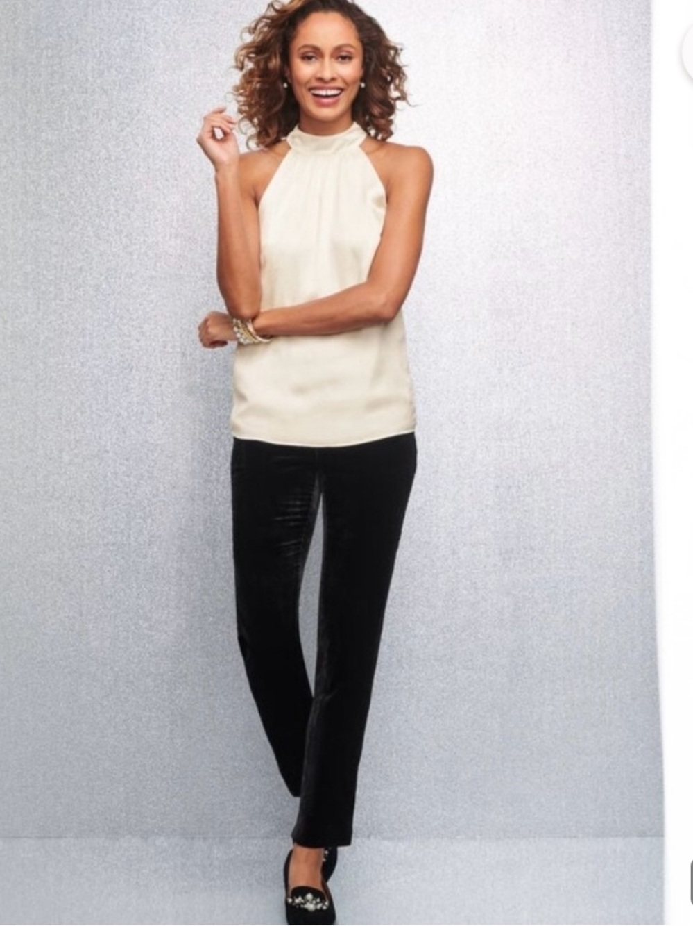 Talbots Black Chatham Ankle Velvet Pants